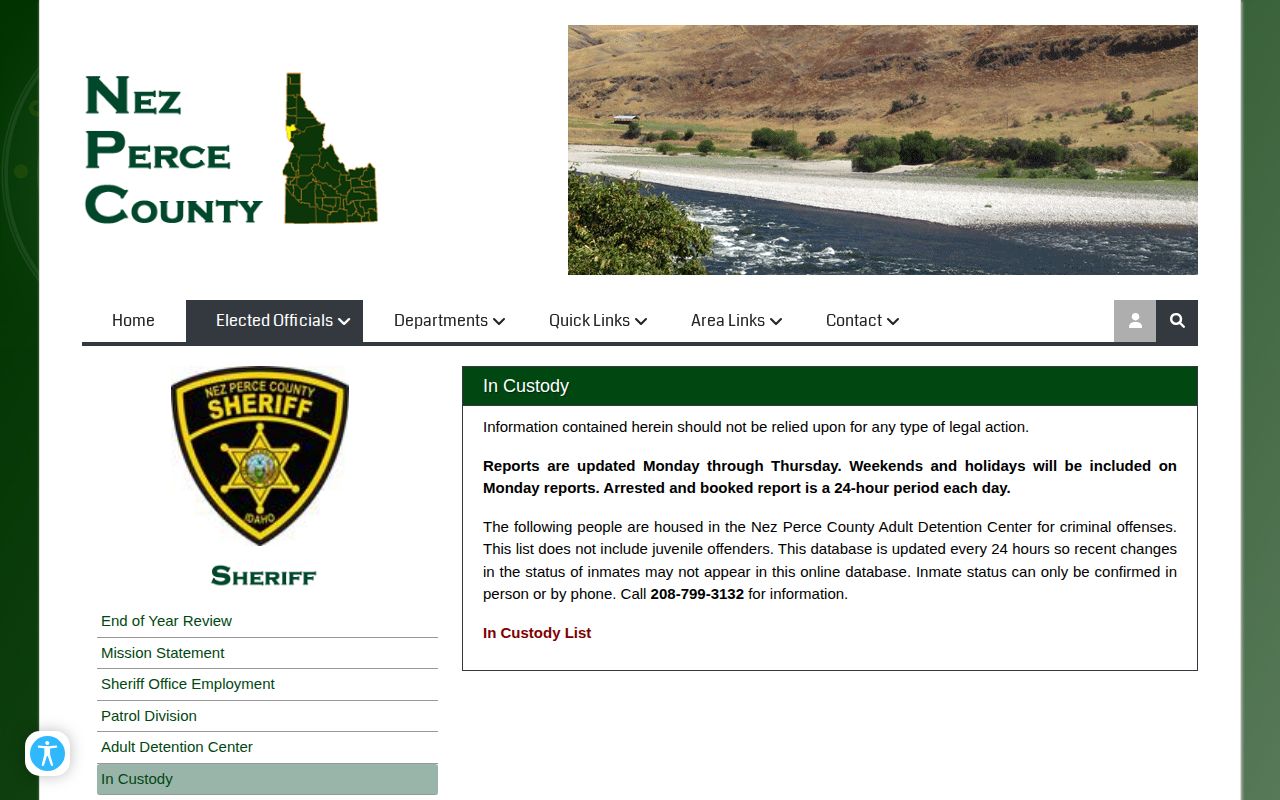Nez Perce County 24-hour arrest report comparison for Lewis County searches